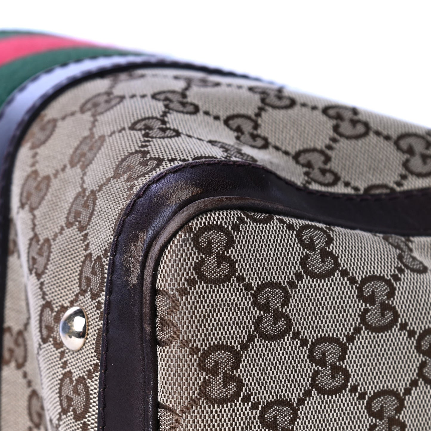 Monogram Vintage Web Medium Boston Dark Brown