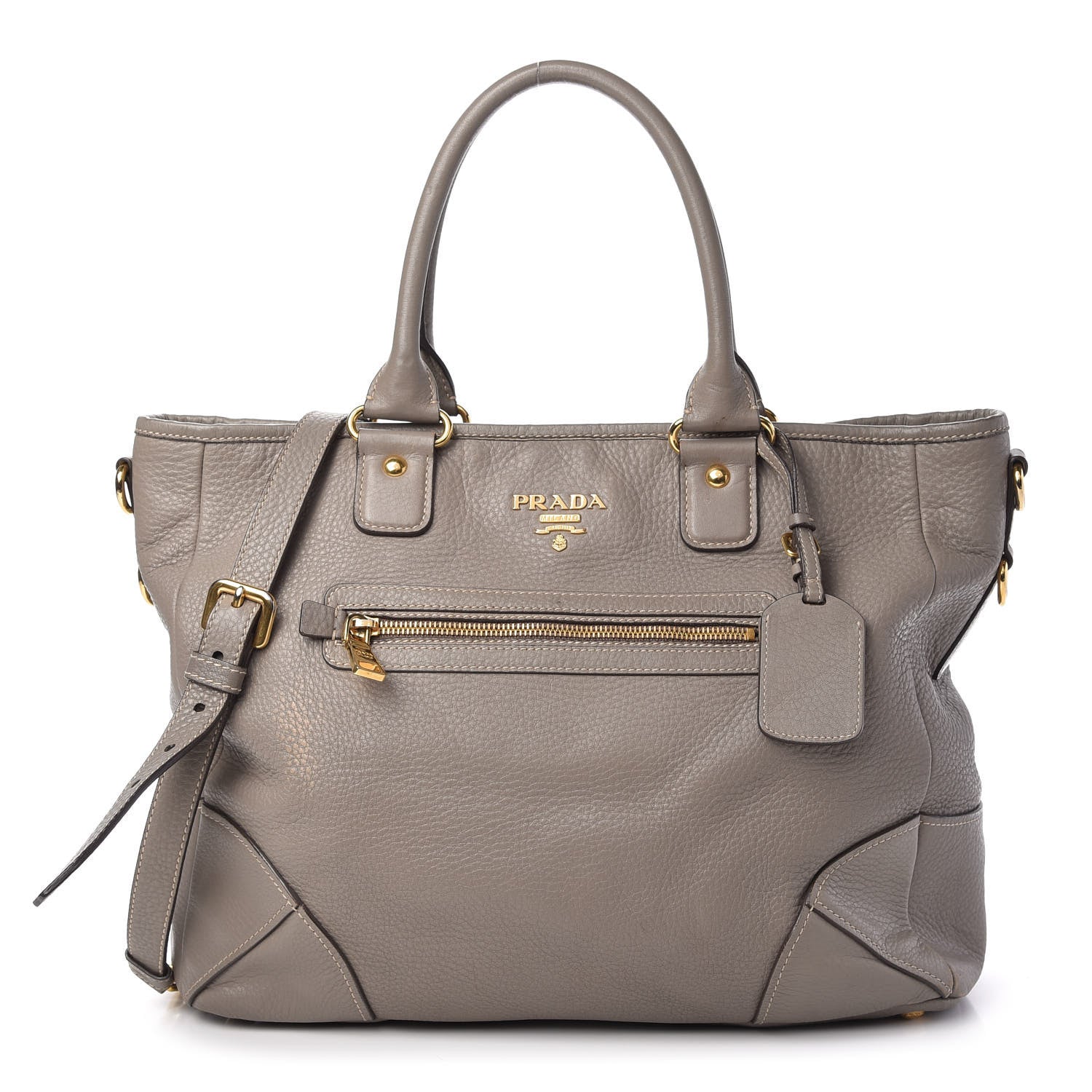 Prada Vitello Daino Shopping Satchel Argilla 1 of 10