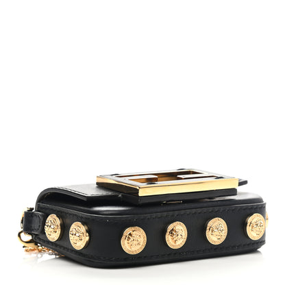 Fendi X VERSACE Vitello Seta Fendace Studded Nano Brooch Baguette Black 5 of 9