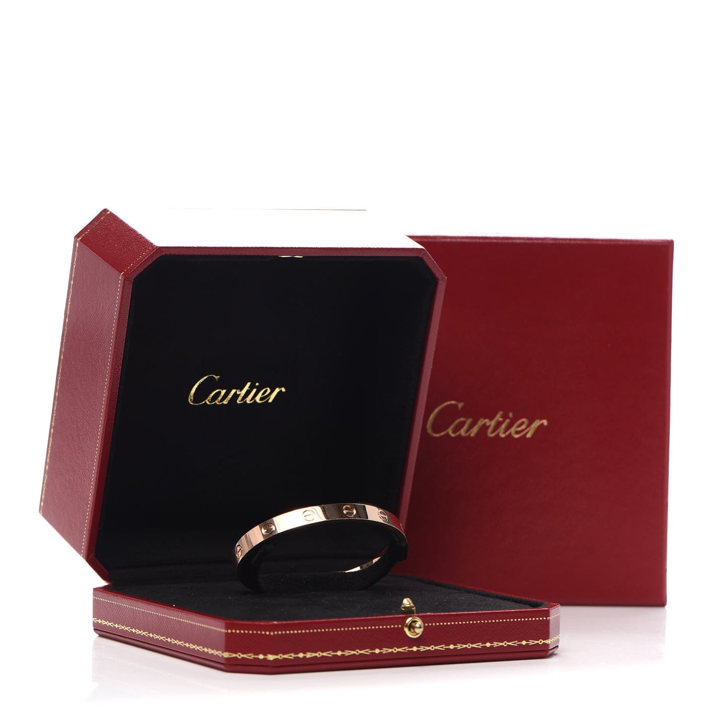 18K Yellow Gold LOVE Cuff Bracelet 17