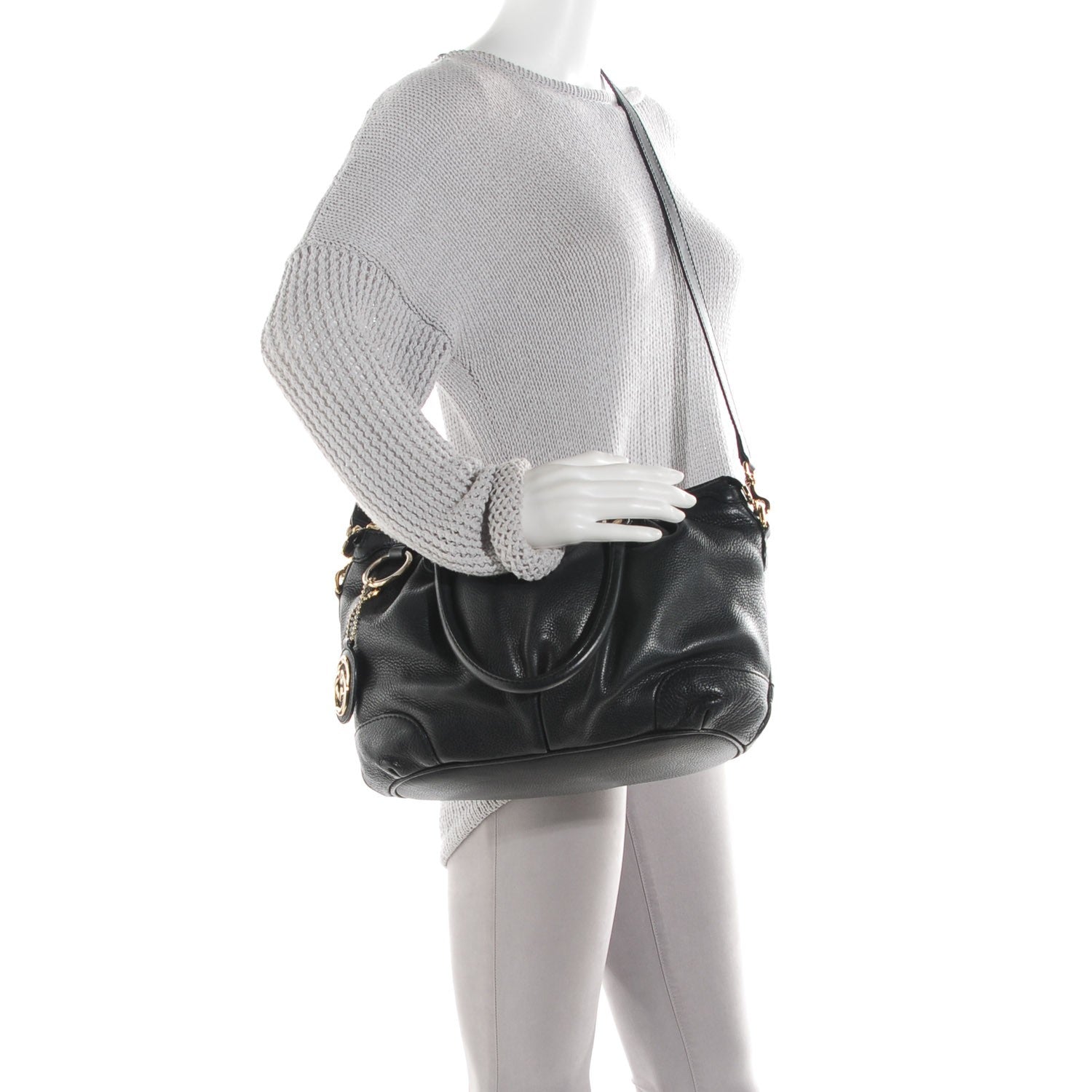 Gucci Calfskin Medium Sukey Top Handle Bag Black 2 of 7