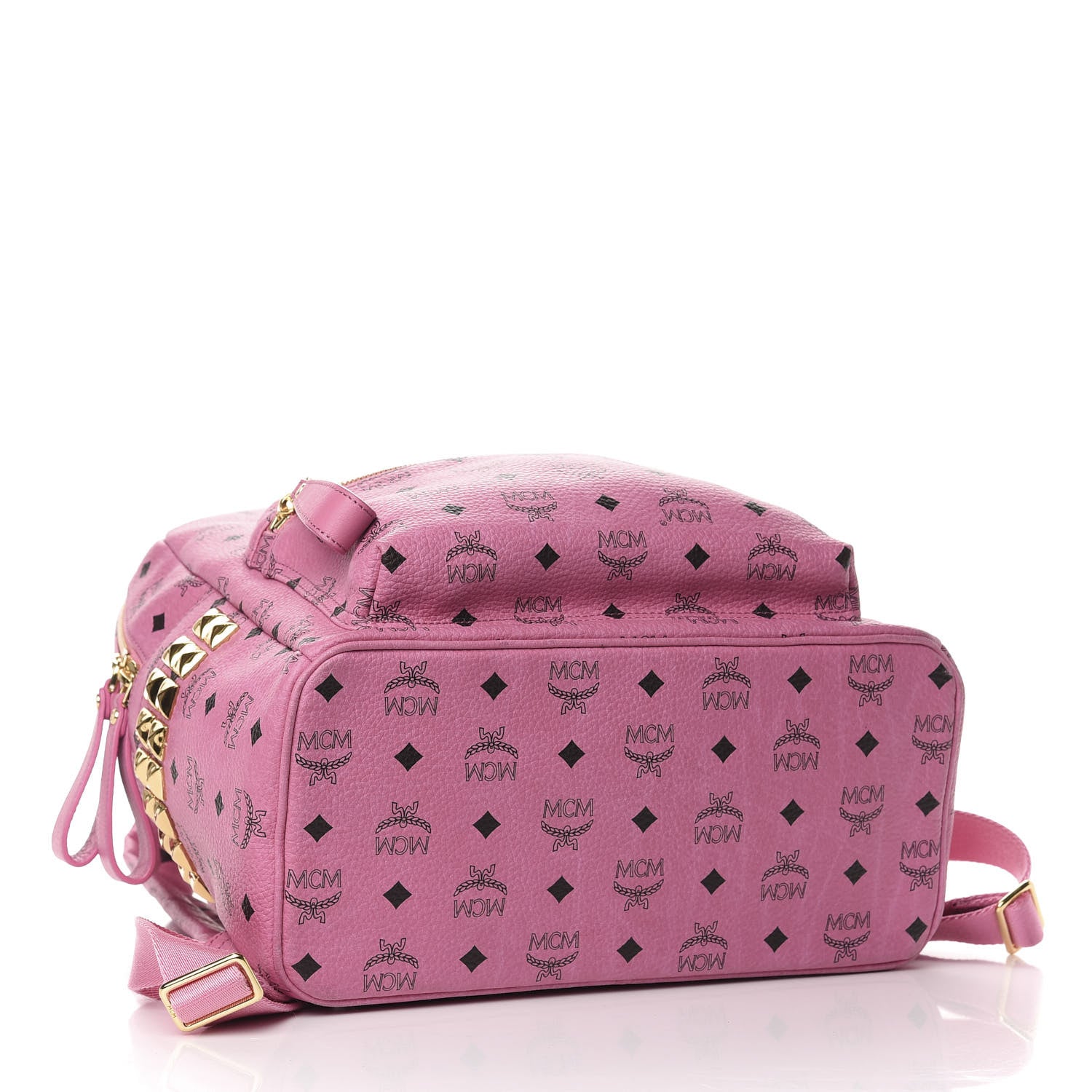 MCM Visetos Medium Side Studs Stark Backpack Pink 3 of 9