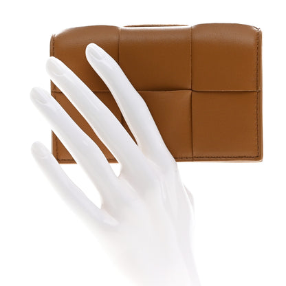 Bottega Veneta Nappa Maxi Intrecciato Card Holder Wallet Caramel 2 of 6