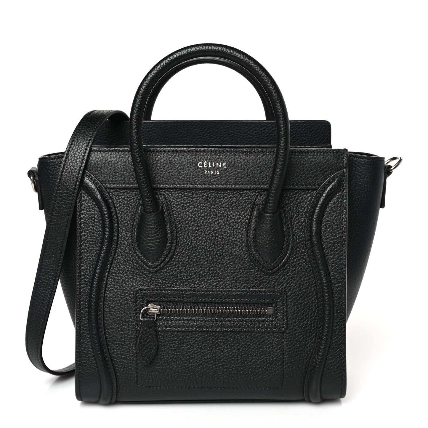 Drummed Calfskin Nano Luggage Black