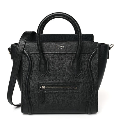 Celine Drummed Calfskin Nano Luggage Black 1 of 9