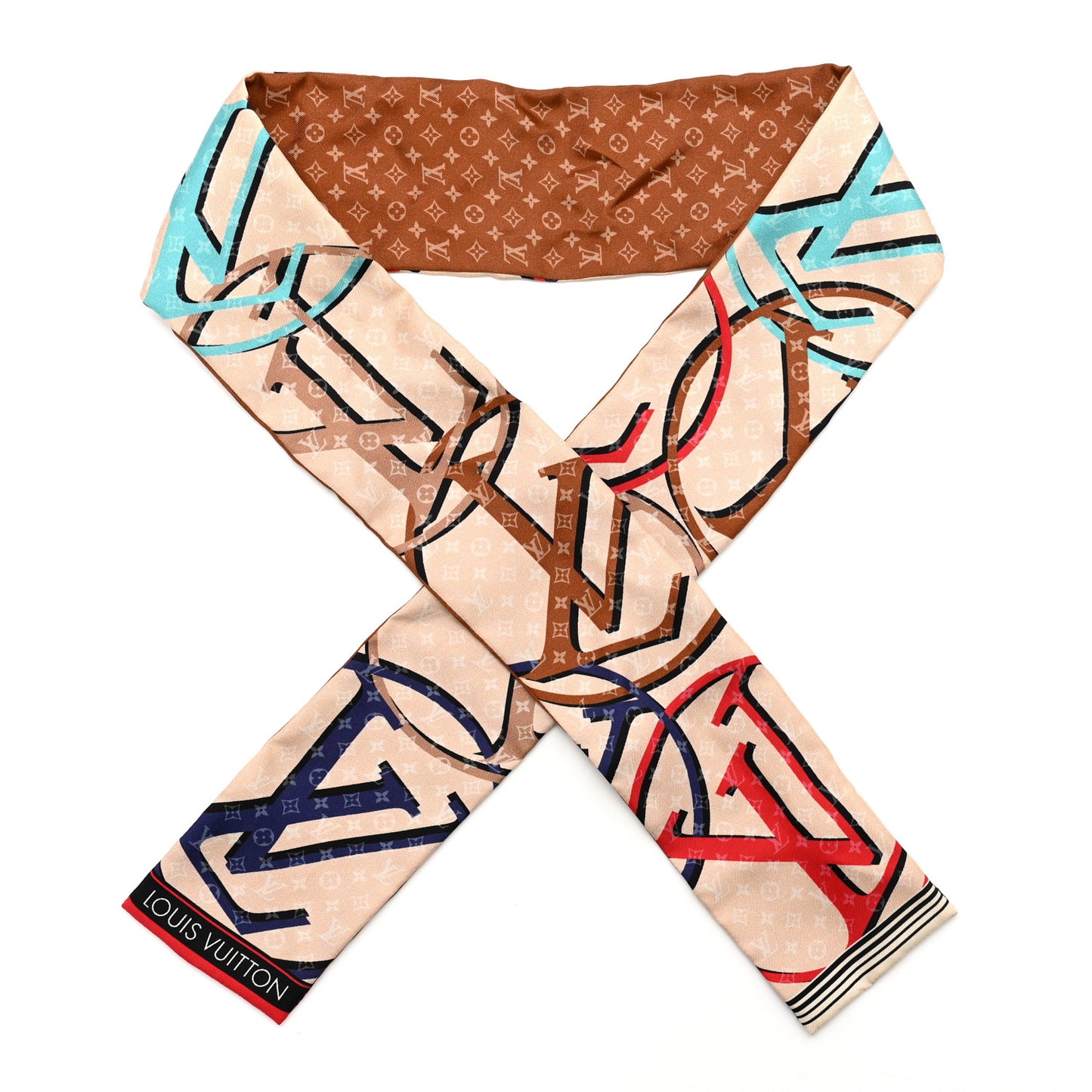 Silk Monogram Planet LV Bandeau Beige