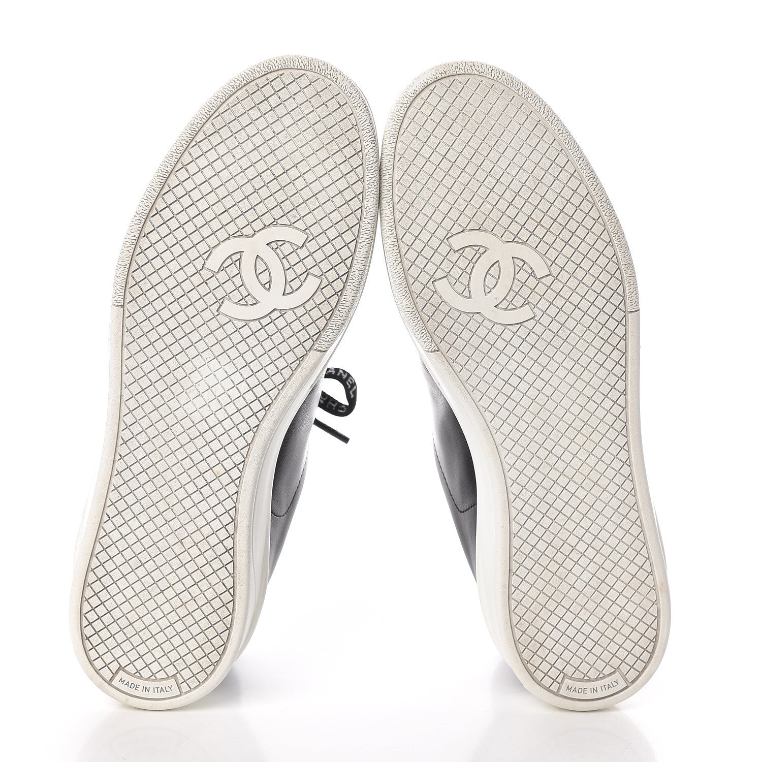 Chanel Calfskin CC Womens Sneakers 37.5 Black 6 of 9