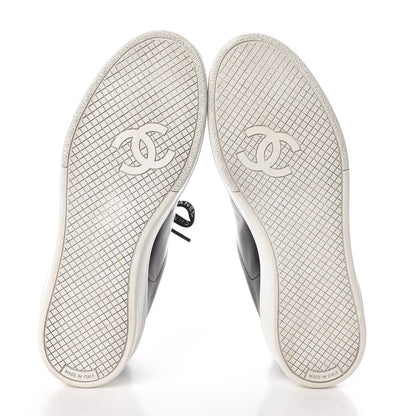Chanel Calfskin CC Womens Sneakers 37.5 Black 6 of 9