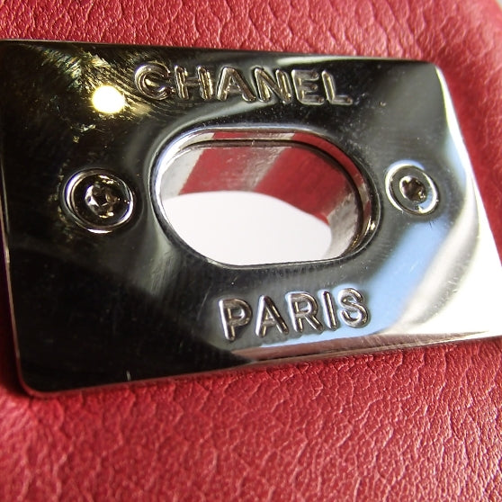 Chanel Washed Caviar Maxi Flap Fuchsia 9 of 10