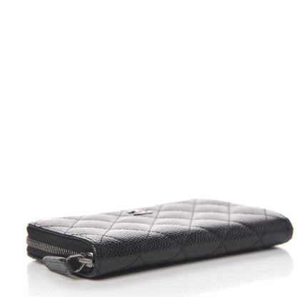 Chanel Caviar Quilted Small Zip Around Wallet Black 4 of 9