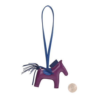 Hermes Milo Lambskin Grigri Rodeo Horse Bag Charm PM Violet Bleu Saphir Bleu France 2 of 5