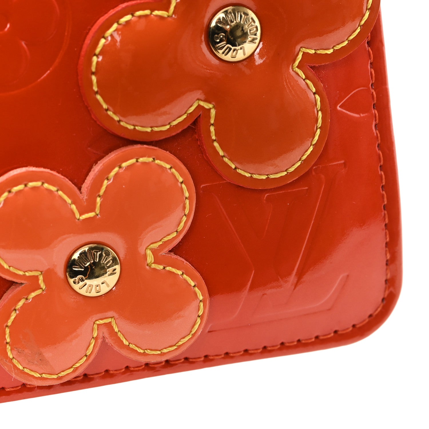 Louis Vuitton Vernis Lexington Fleurs Pochette Orange 1760490