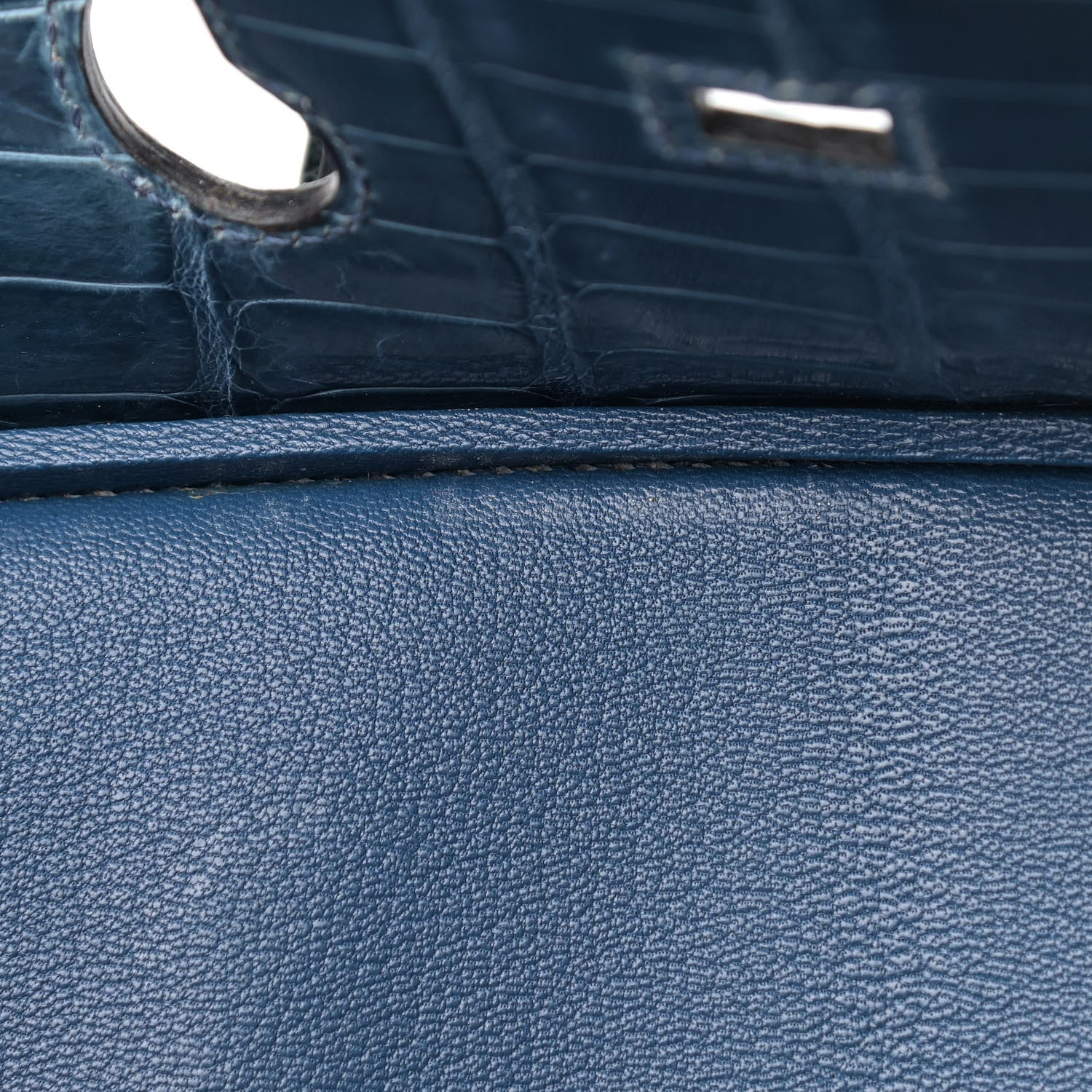 Hermes Shiny Porosus Crocodile Birkin 35 Bleu Roi 32 of 39