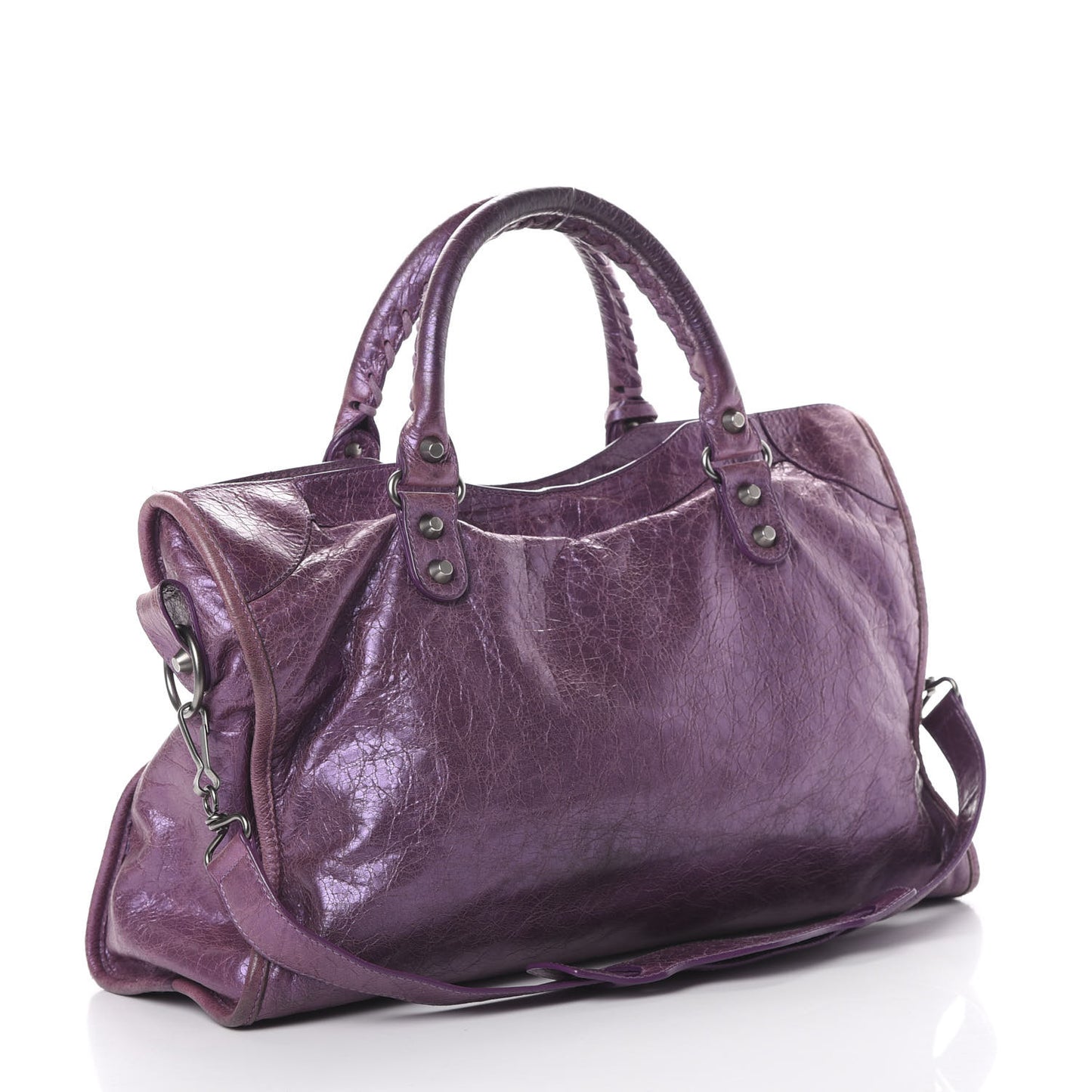 Agneau Classic Hardware City Metallic Purple