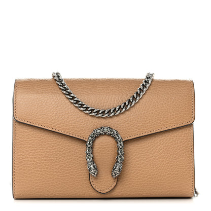 Gucci Dollar Calfskin Crystal Mini Dionysus Chain Wallet Natural Tan Black Diamond 1 of 11