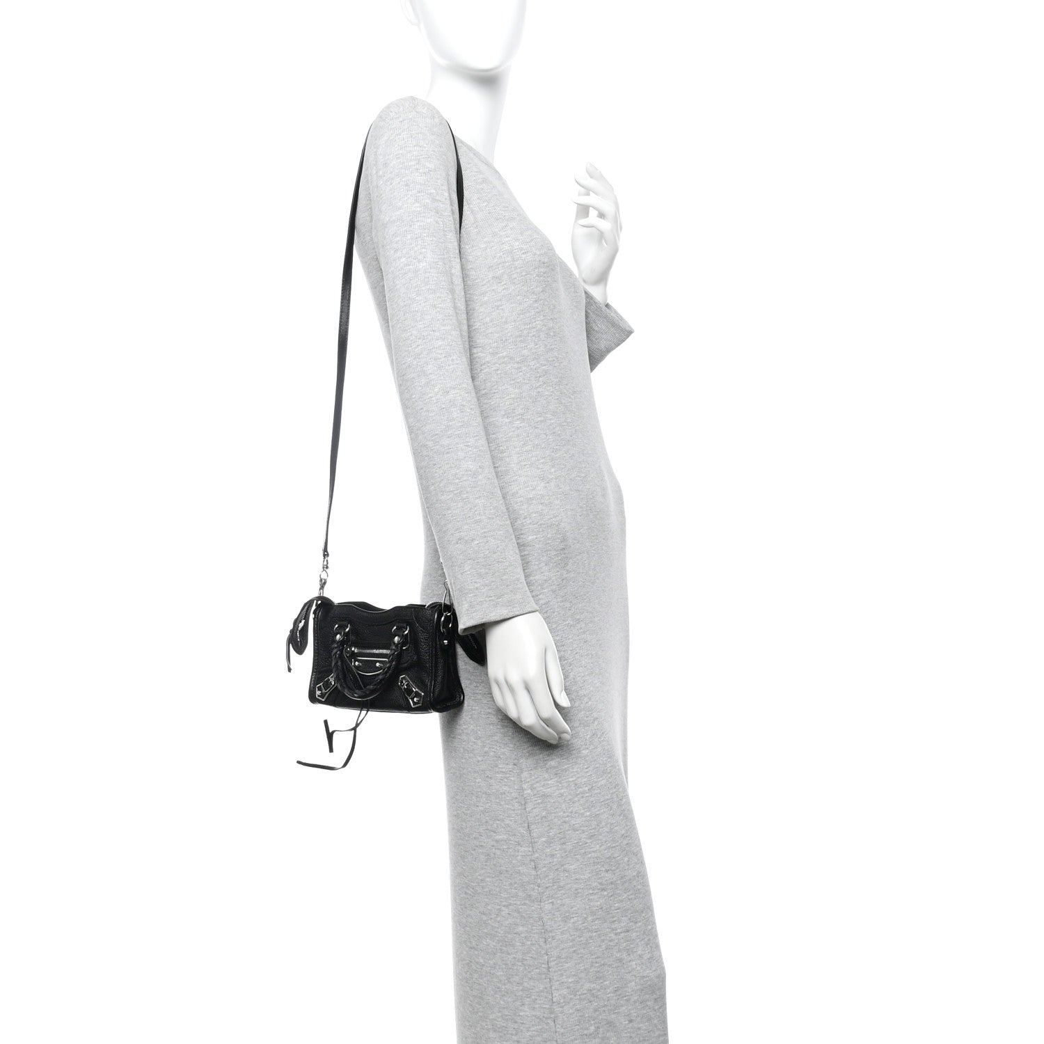 Balenciaga Chevre Silver Metallic Edge Hardware Nano City Black 2 of 12