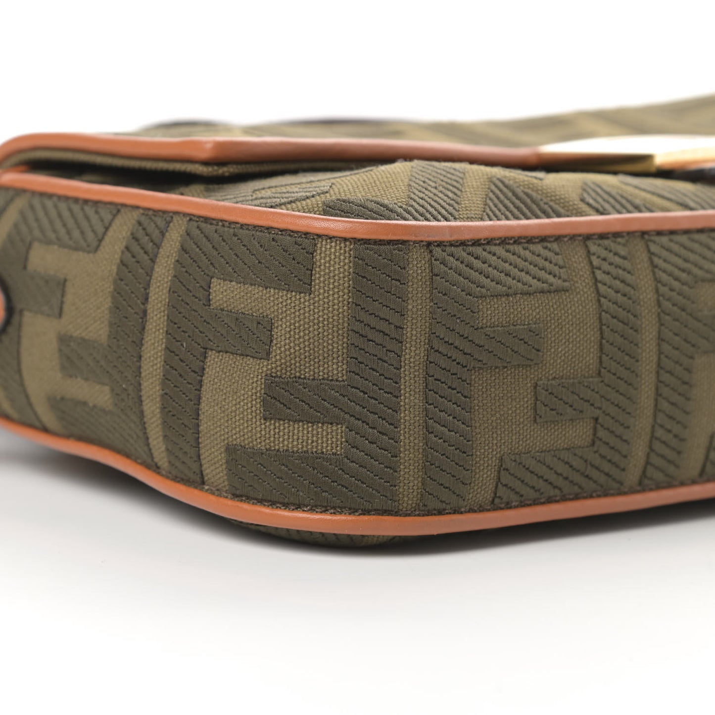 Canvas Vitello King FF Embroidered Baguette Amazzonia Cuoio