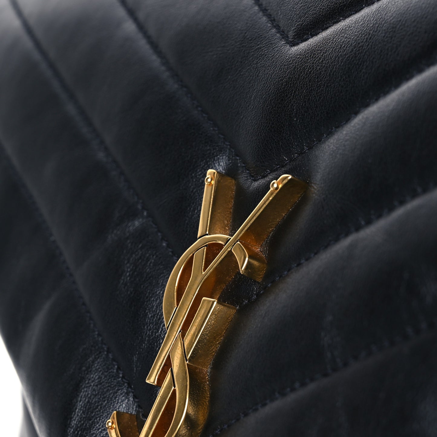 Calfskin Y Quilted Monogram Medium Loulou Chain Satchel Black