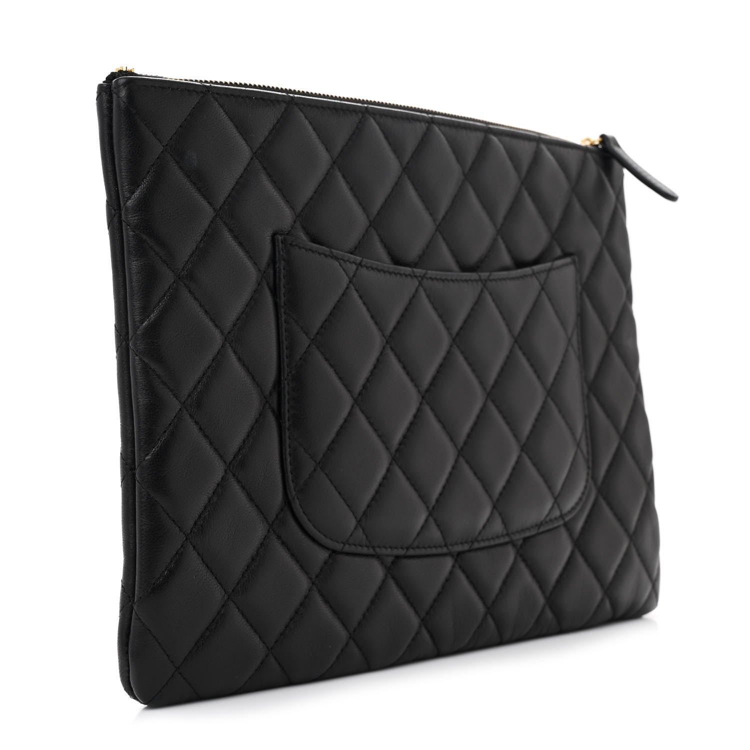 Chanel Lambskin Quilted Egyptian Amulet Zipped Pouch Black 3 of 8
