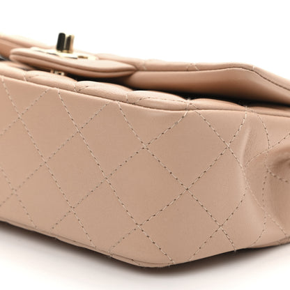 Chanel Lambskin Quilted Mini Rectangular Flap Beige 10 of 12
