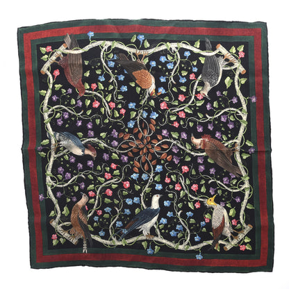 Gucci Silk Floral Condor Square Handkerchief Black 1 of 5