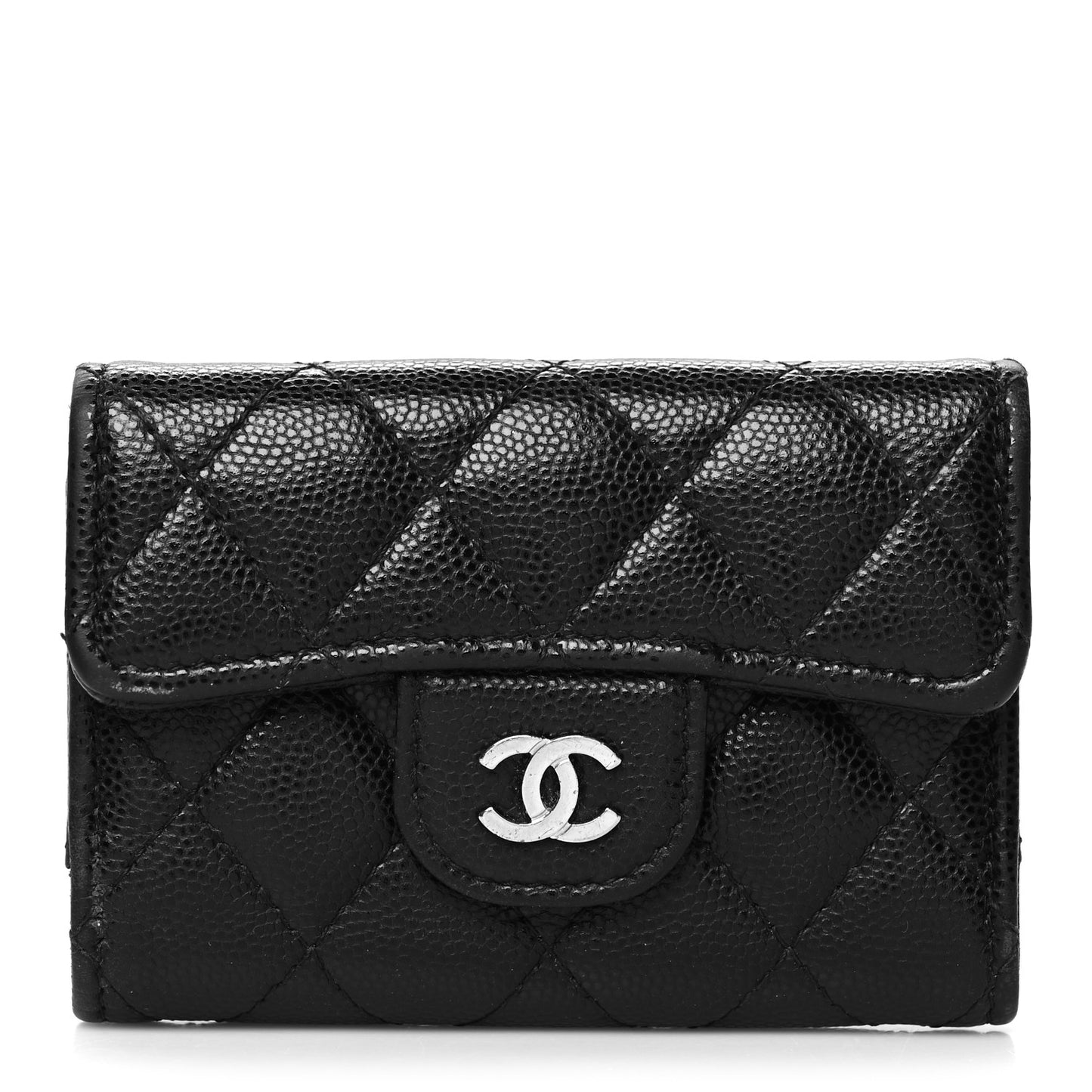 Caviar Quilted Classic 4 Key Holder Wallet Black