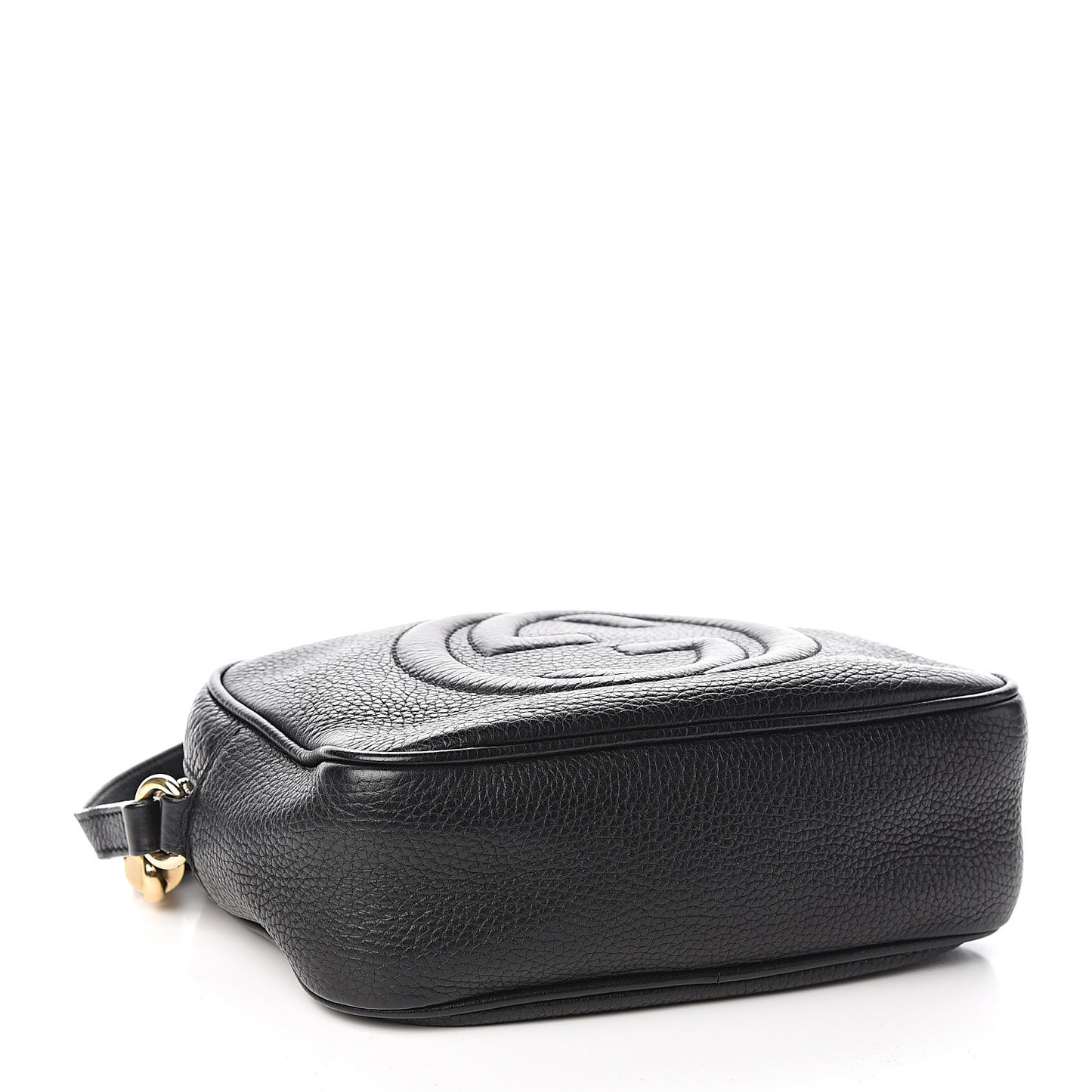 Pebbled Calfskin Small Soho Disco Bag Black