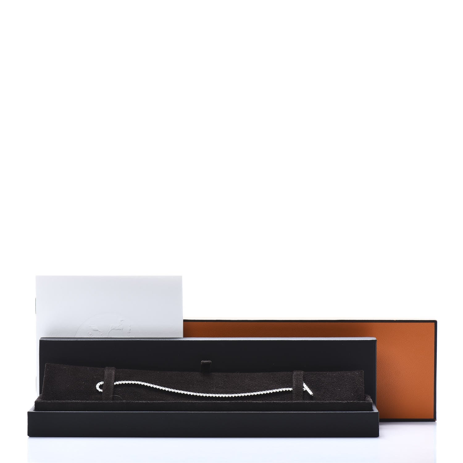 Hermes 18K White Gold Diamond Finesse Link Bracelet XS 4 of 4