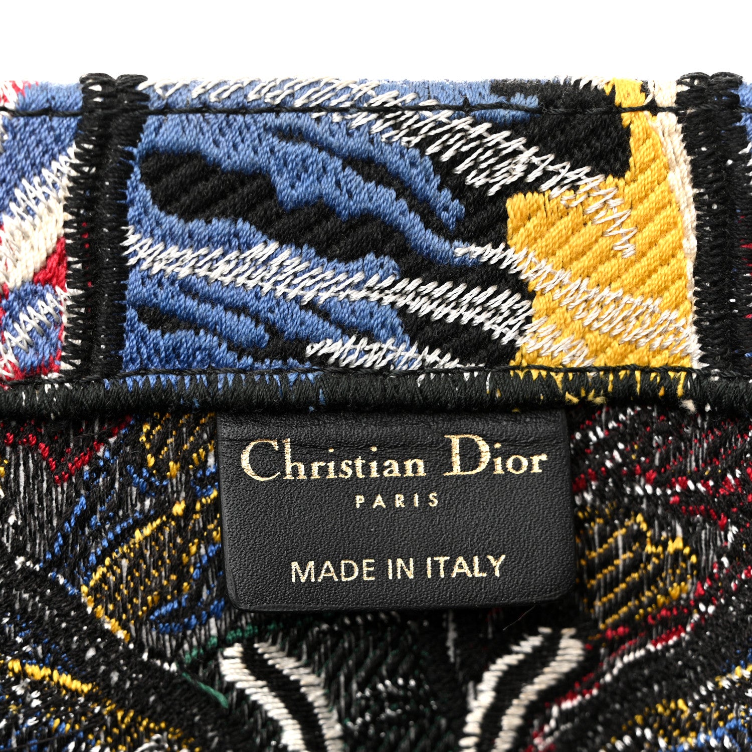 Christian Dior Canvas Embroidered Butterfly Book Tote Black
