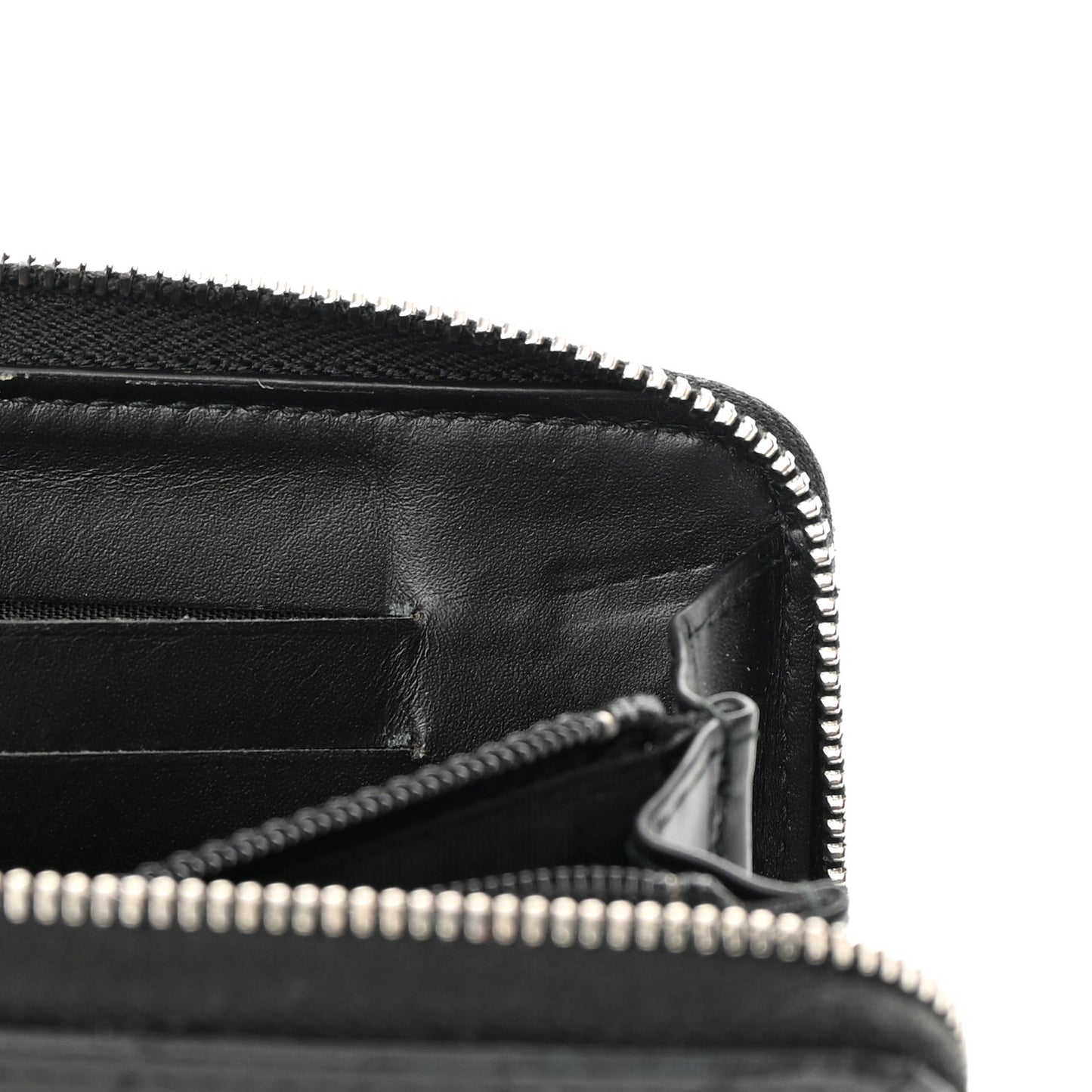Lambskin Camellia Studded Medium Gusset Zip Around Wallet Black