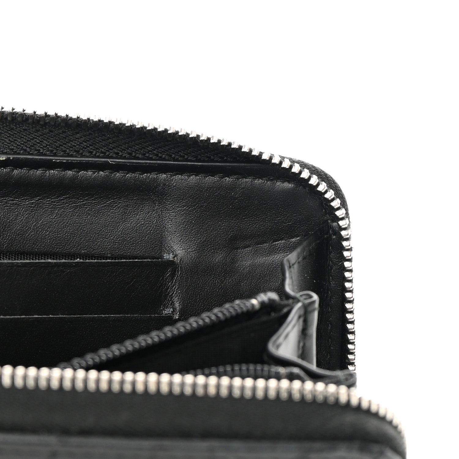 Chanel Lambskin Camellia Studded Medium Gusset Zip Around Wallet Black 9 of 12