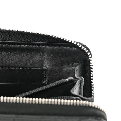 Chanel Lambskin Camellia Studded Medium Gusset Zip Around Wallet Black 9 of 12