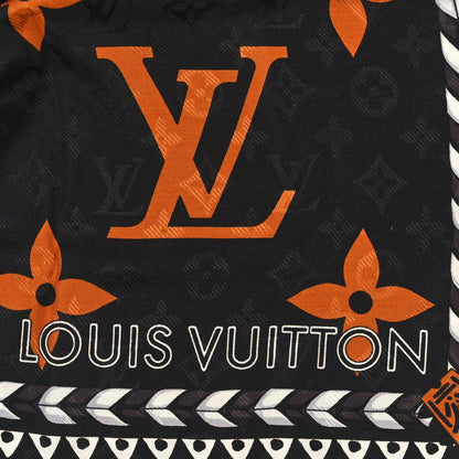 Louis Vuitton Silk Cashmere Monogram Crafty Shawl Black 2 of 3
