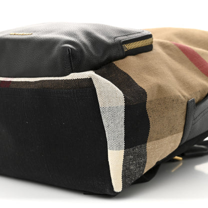 Burberry Mega Check Calfskin Abbeydale Simple Backpack Black Camel 18 of 19