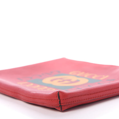 Gucci Pebbled Calfskin Medium Logo Portfolio Clutch Hibiscus Red 6 of 9