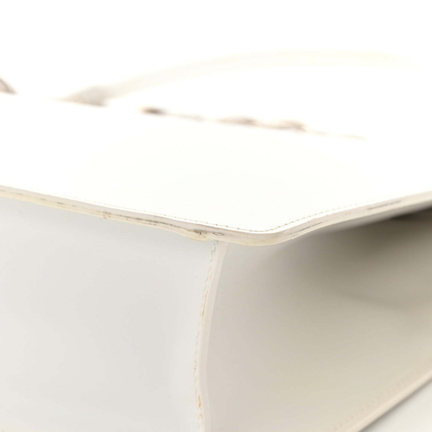 Calfskin Four Ring Frame Tote White