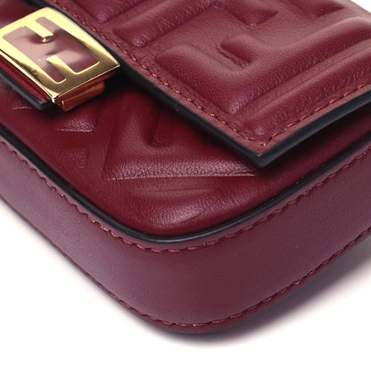 Fendi Nappa Matisse FF Embossed Nano Baguette Charm Barolo 7 of 7