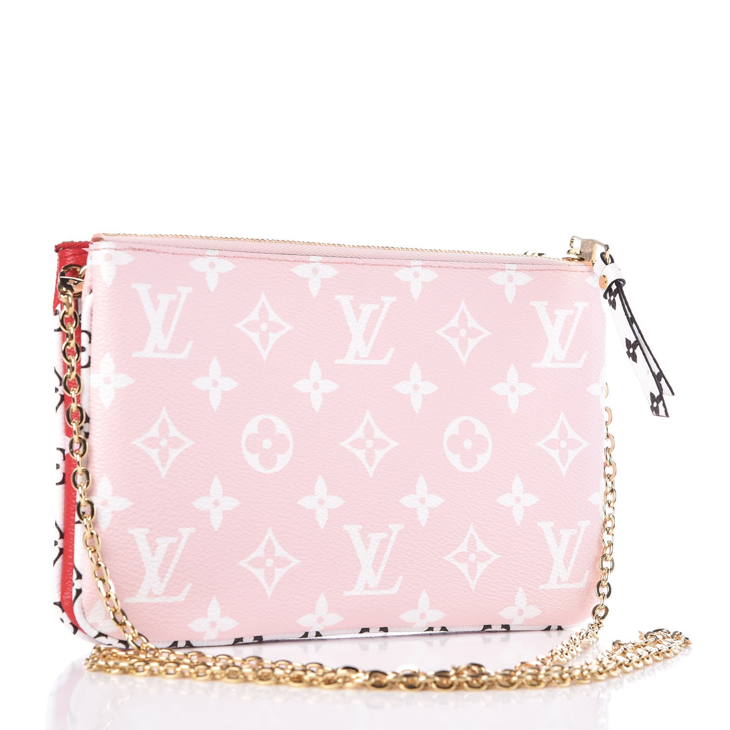 Louis Vuitton Monogram Giant Double Zip Pochette Rouge 3 of 10