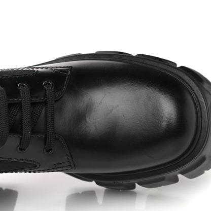 Prada Spazzolato Rois Re-Nylon Metal Triangle Logo Monolith Pouch Pocket 55mm Boots 35 Black 12 of 13