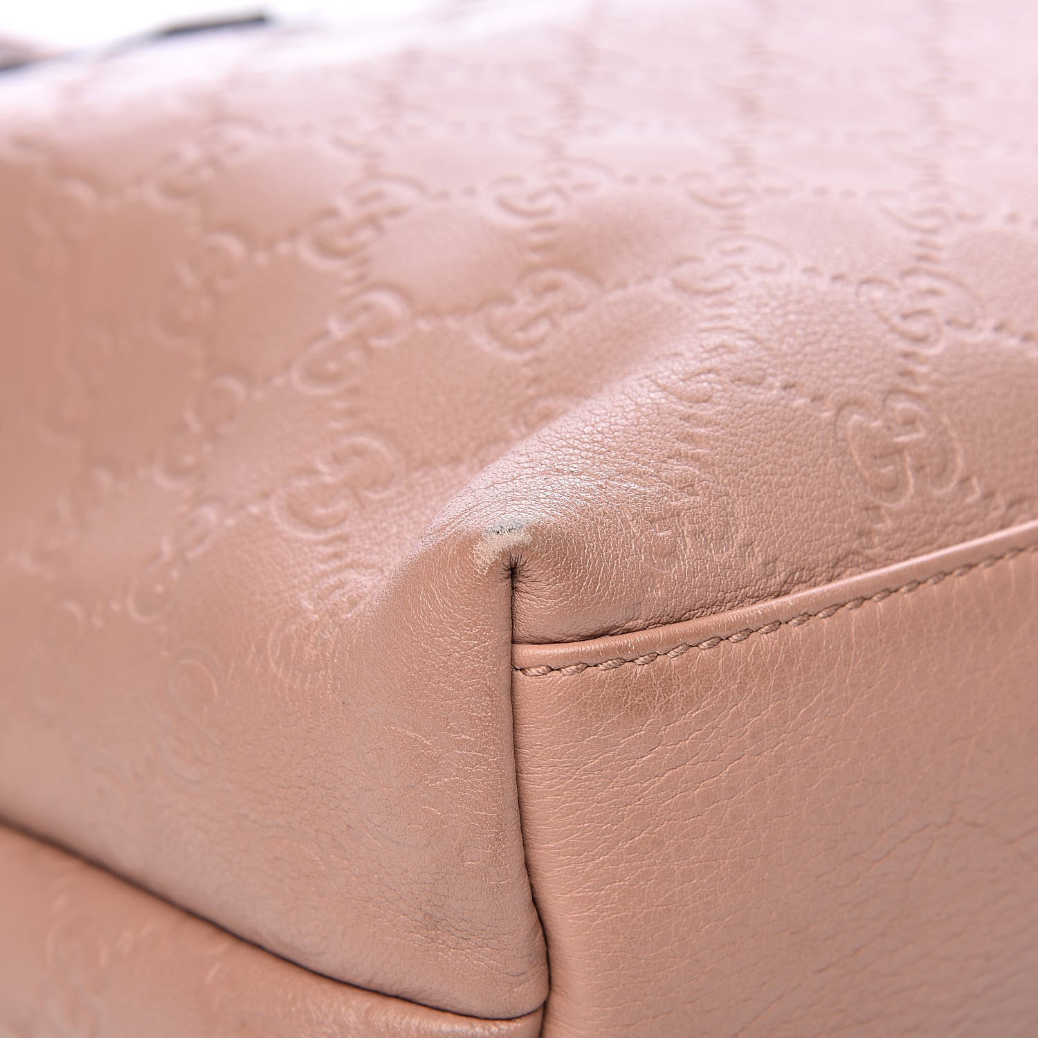Gucci Guccissima Medium Zippered Shopping Tote Rose Beige 10 of 12