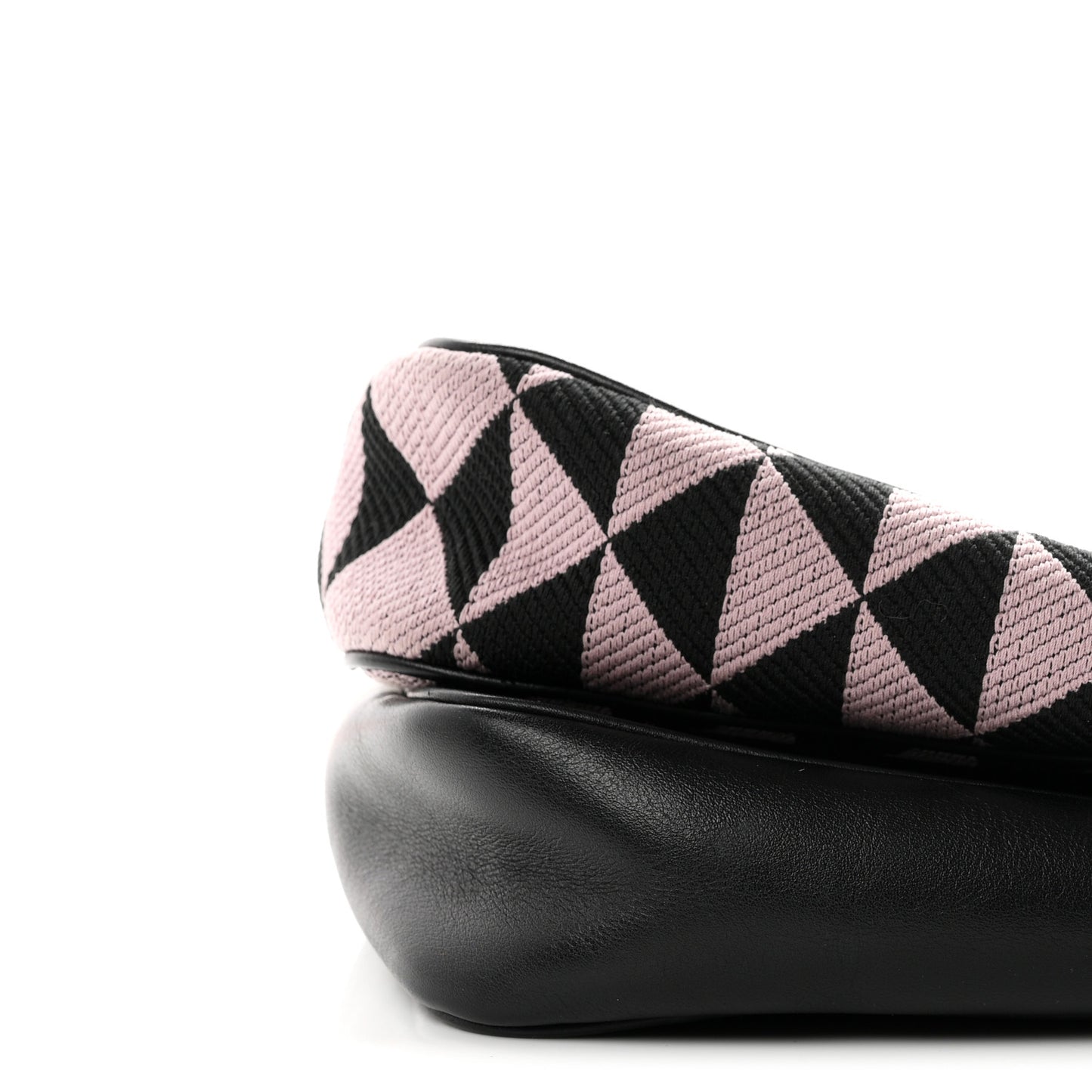 Jacquard Calfskin Triangolo Symbole Embroidered Mini Triangle Double Bag Black Alabastro