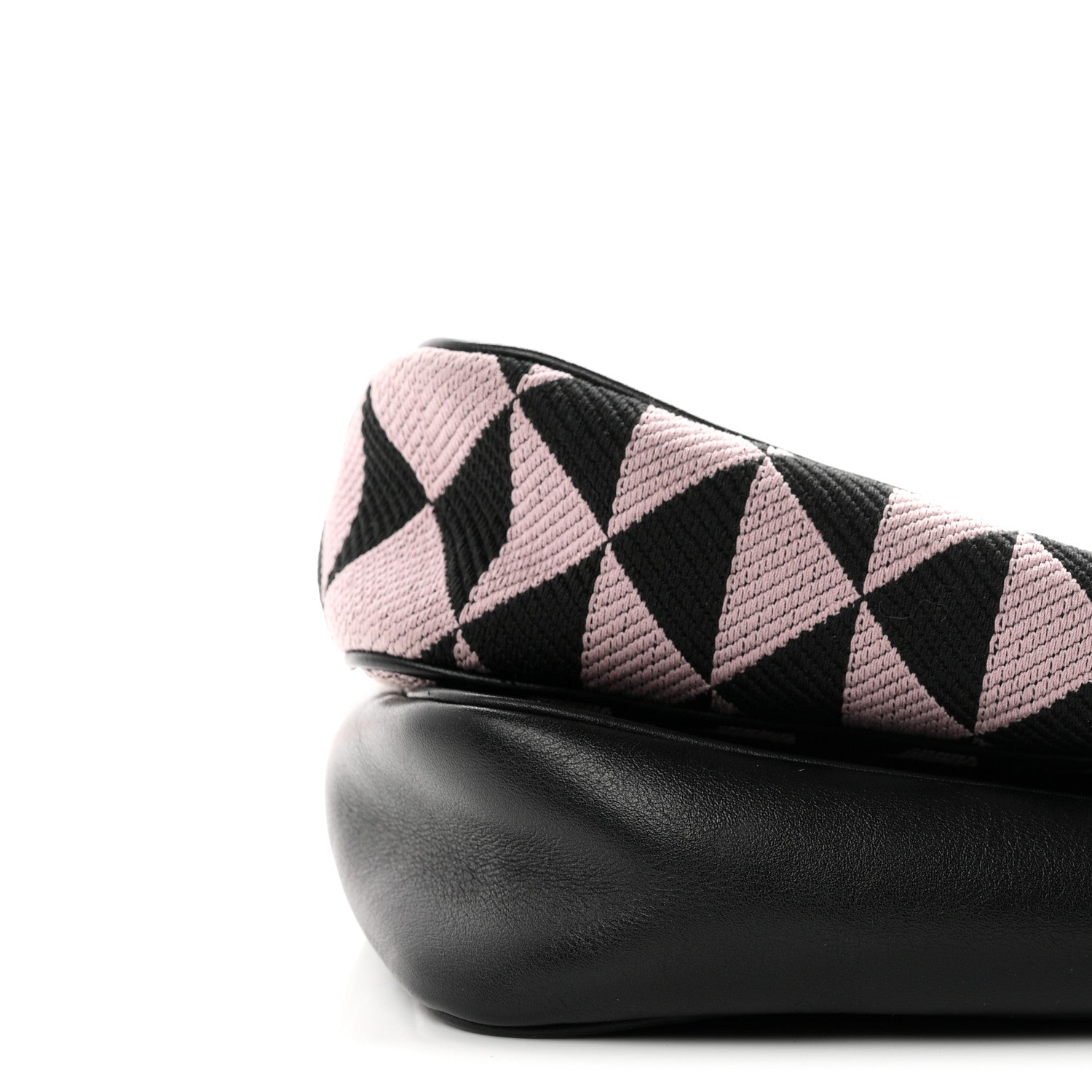 Prada Jacquard Calfskin Triangolo Symbole Embroidered Mini Triangle Double Bag Black Alabastro 10 of 10