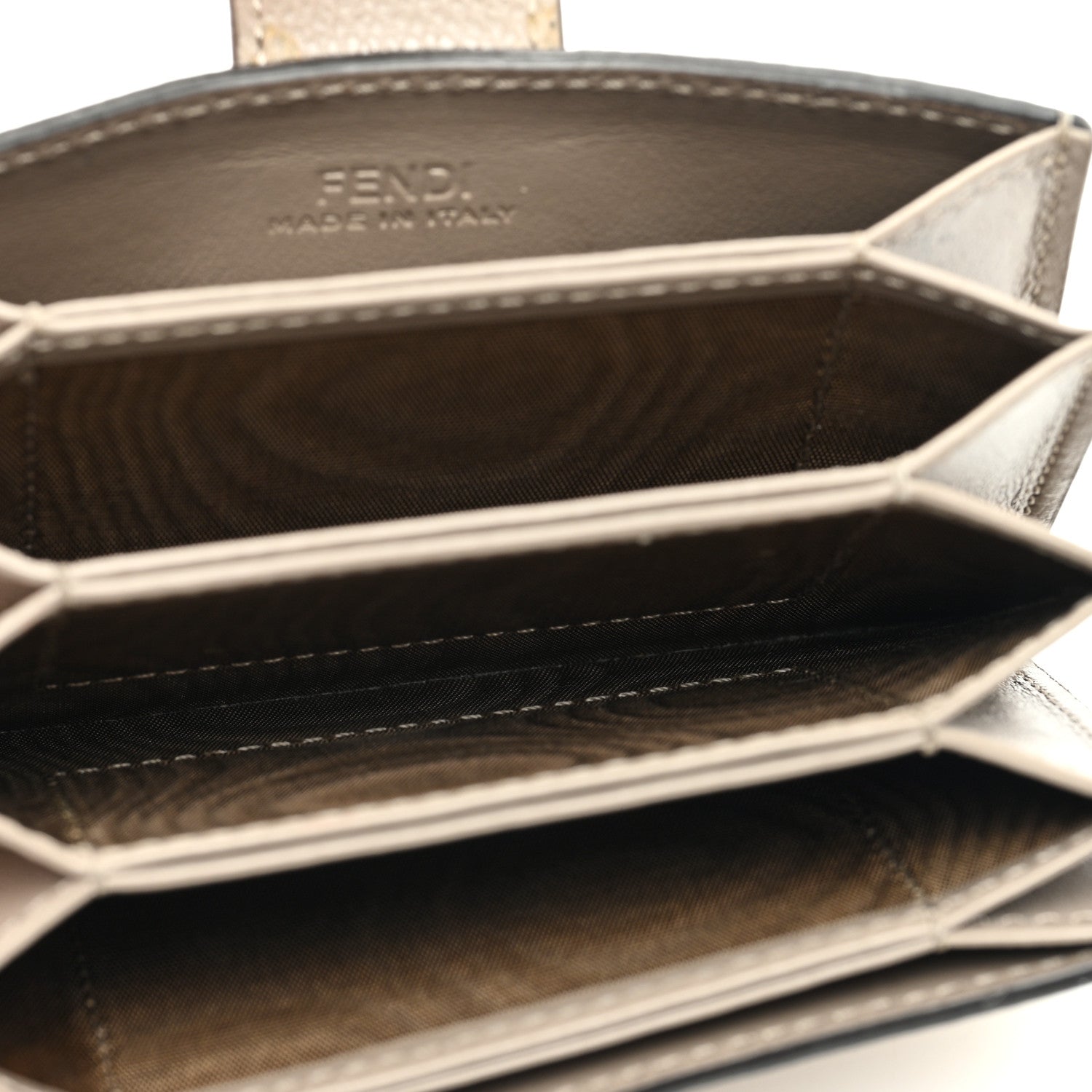 Fendi Vitello Cruise F is Fendi Gusseted Card Holder Tortora 5 of 7