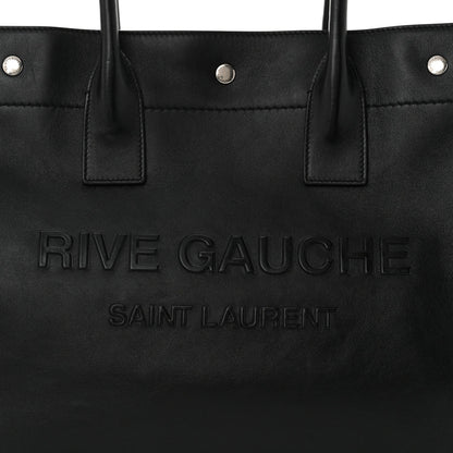 Saint Laurent Smooth Calfskin Rive Gauche Small Tote Black 8 of 10