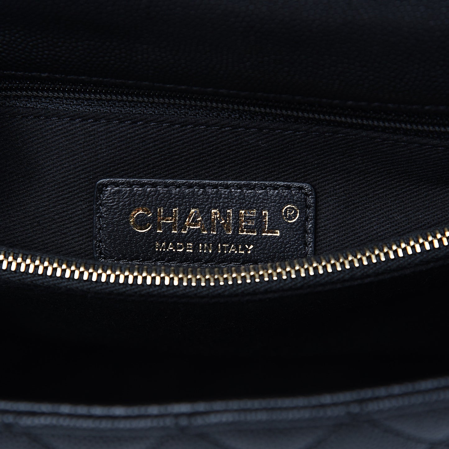 Caviar Lizard Embossed Quilted Small Coco Handle Flap Black