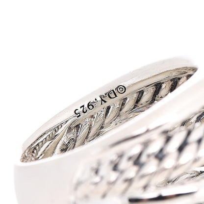 David Yurman Sterling Silver 18mm Wide Crossover Cable Ring 53 6.5 5 of 5