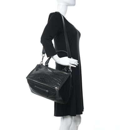 Givenchy Calfskin Crocodile Embossed Medium Pandora Black 2 of 5