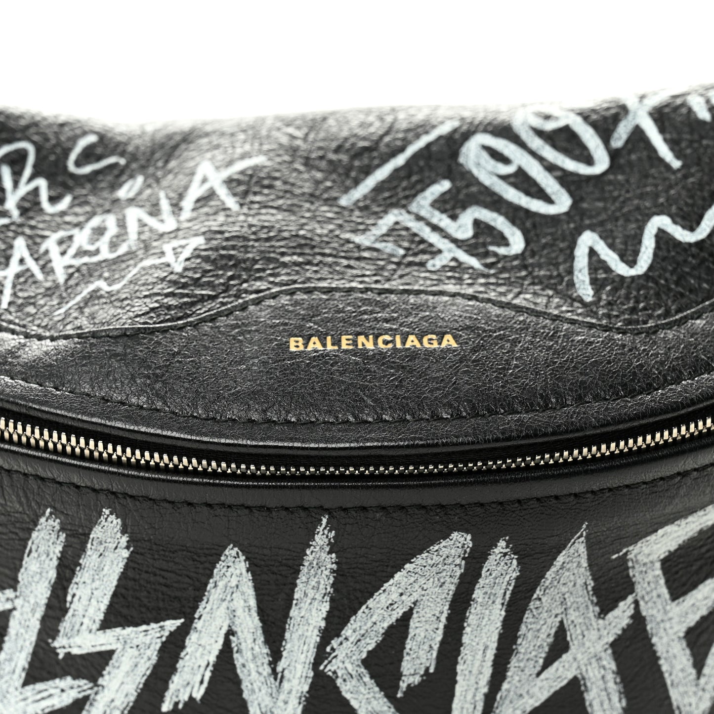 Agneau Arena Graffiti All Over XS Souvenir Belt Bag Black White