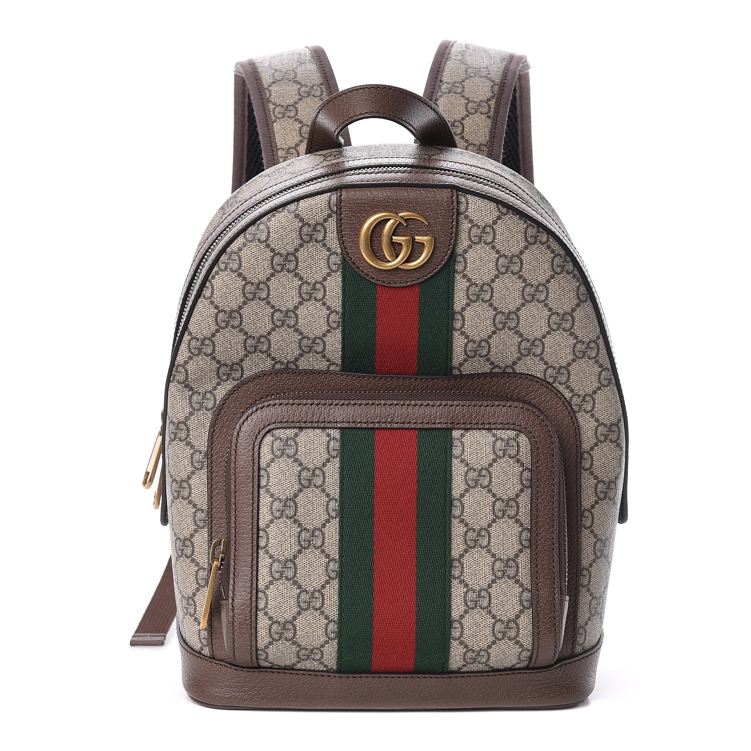 Gucci GG Supreme Monogram Calfskin Web Small Ophidia Day Backpack Beige Ebony New Acero 1 of 9