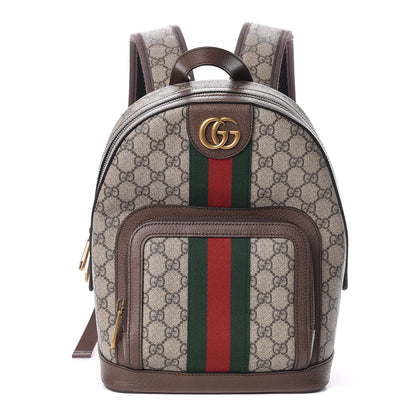 Gucci GG Supreme Monogram Calfskin Web Small Ophidia Day Backpack Beige Ebony New Acero 1 of 9